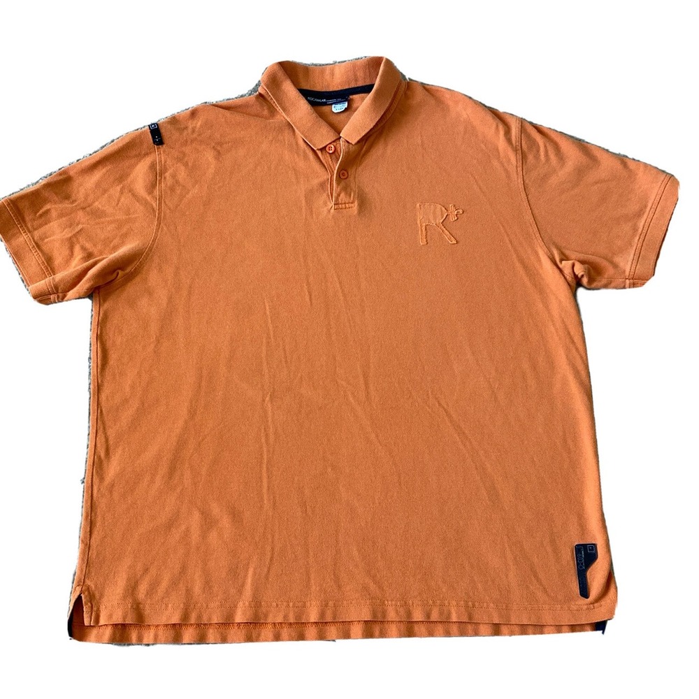 Rocawear Men's Adult Size XL Polo Button Collared Classic Orange Hip Hop Style